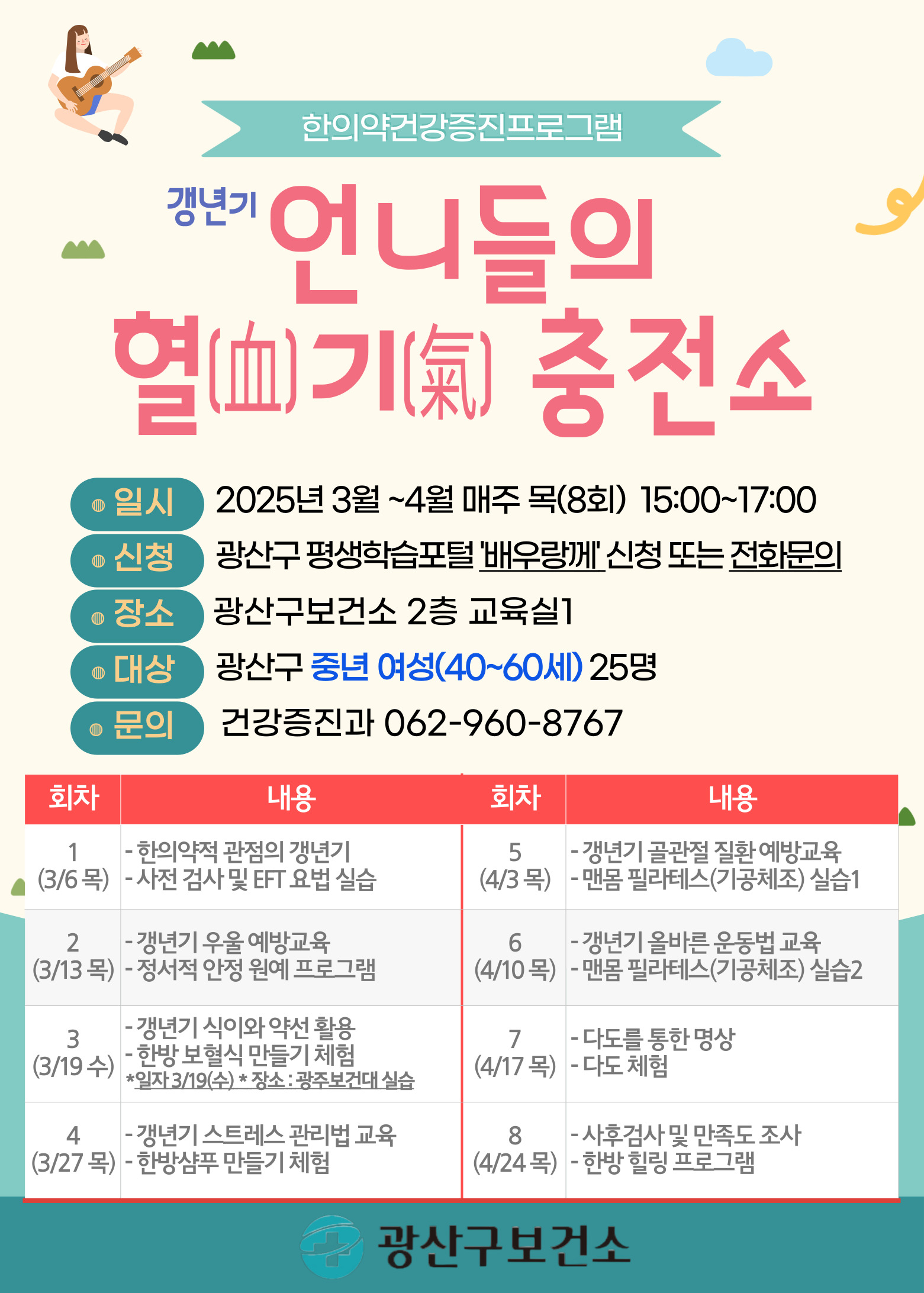 광산구, 갱년기 여성 한의약 ‘혈기충전소’ 운영