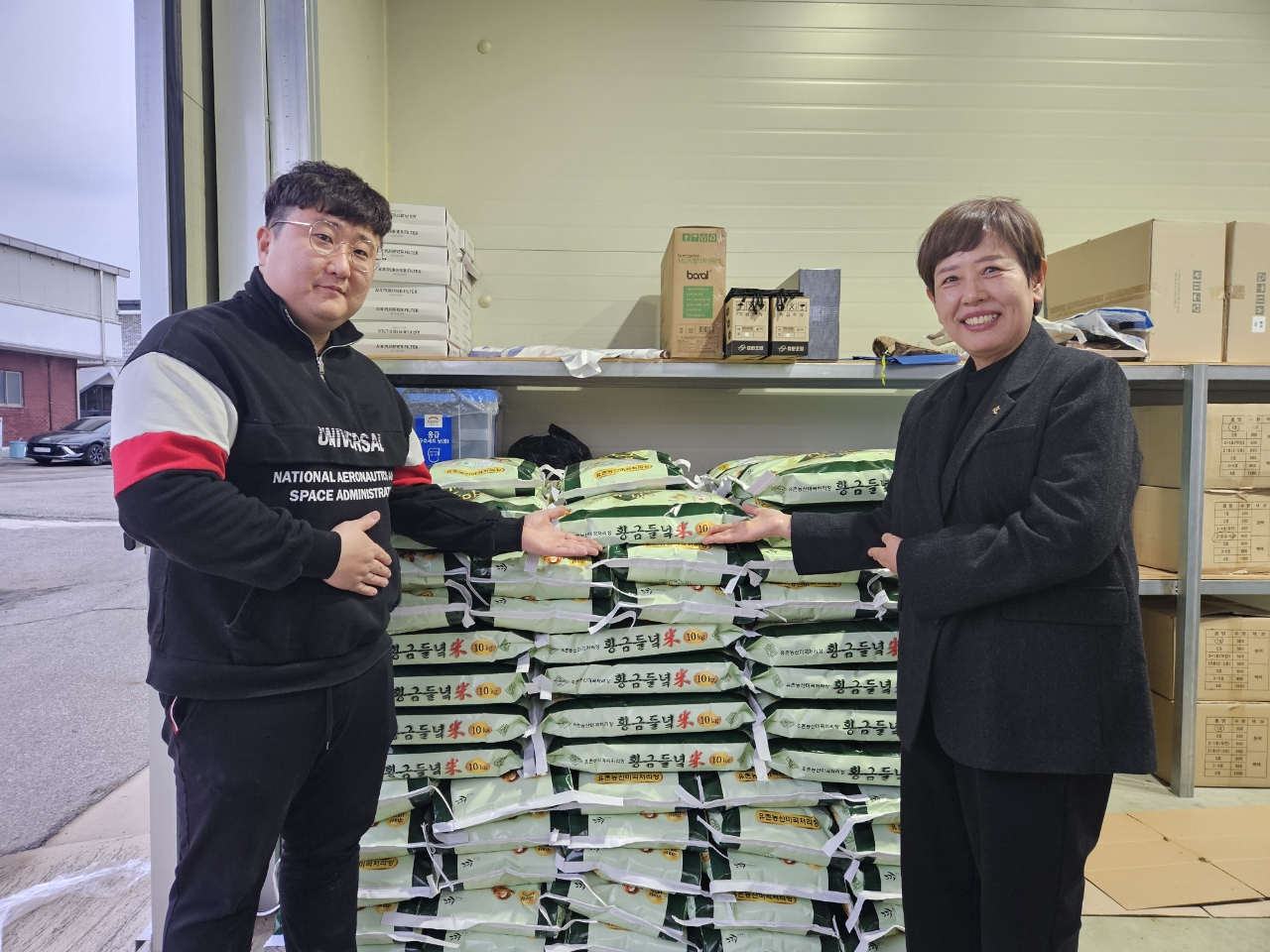부여군 농업인경영회 조상연 사무국장, 사랑의 쌀 전달
