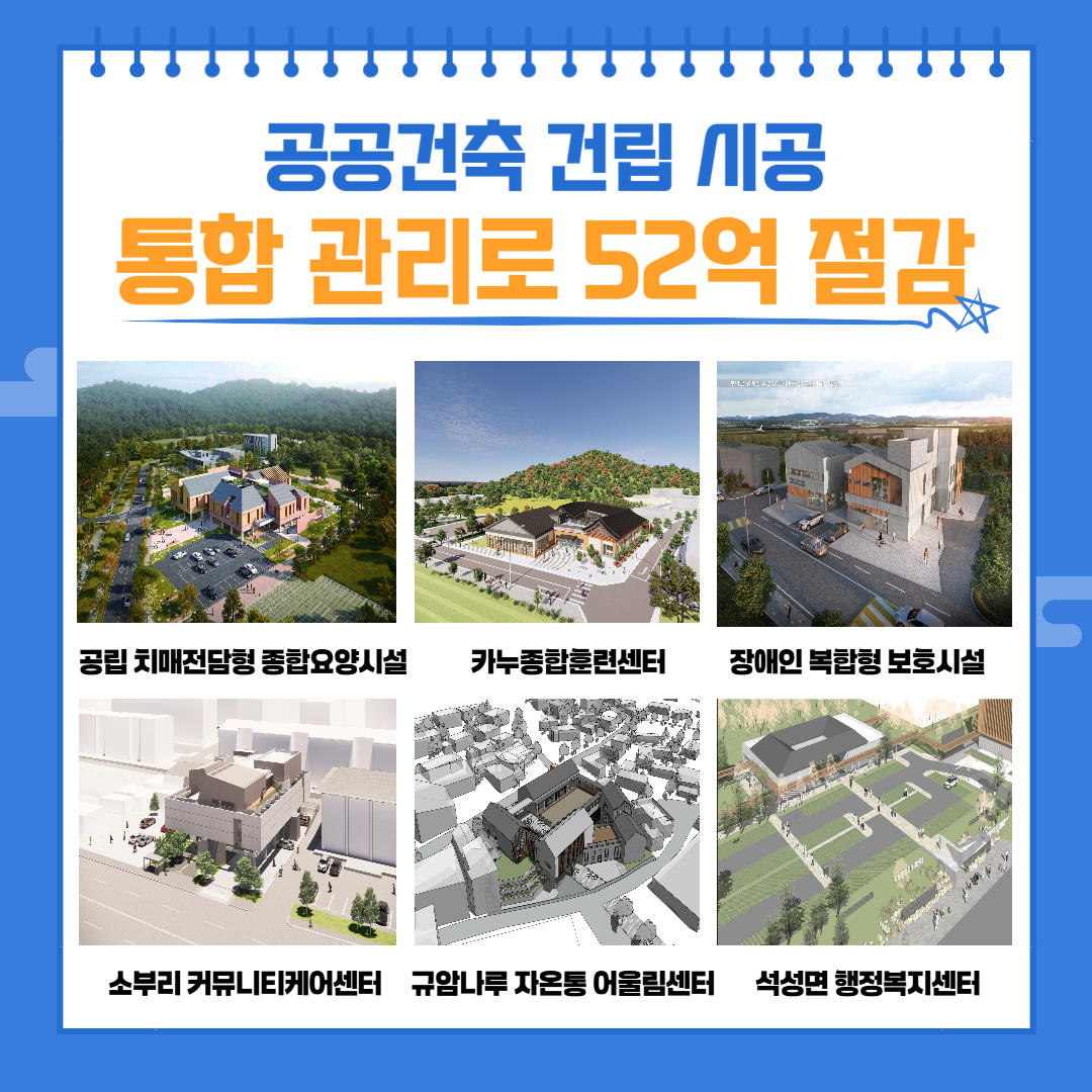 부여군, 공공건축 건립 시 감리용역 통합 진행으로 52억 원 예산 절감