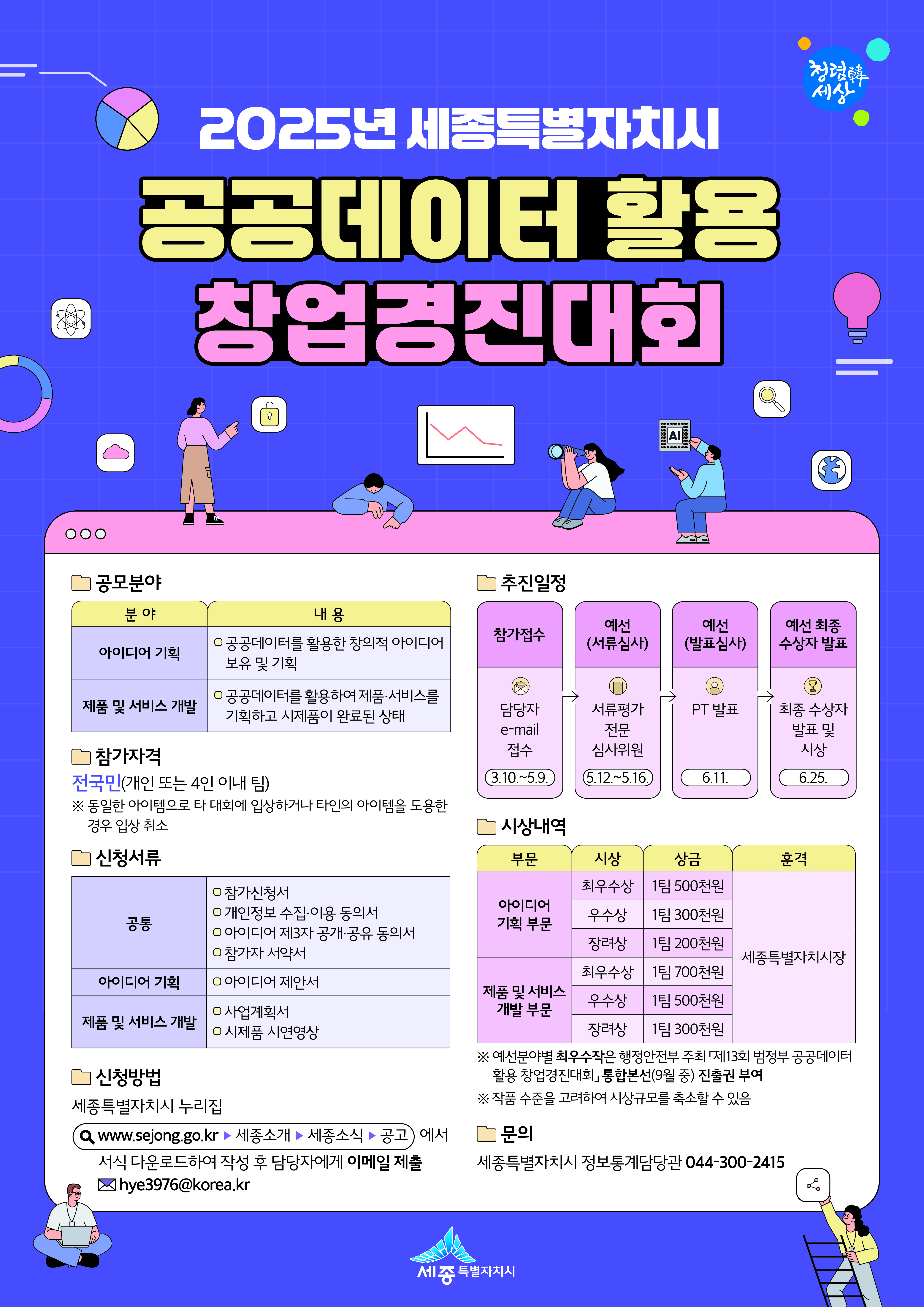 세종시, 공공데이터 활용 창업경진대회 개최
