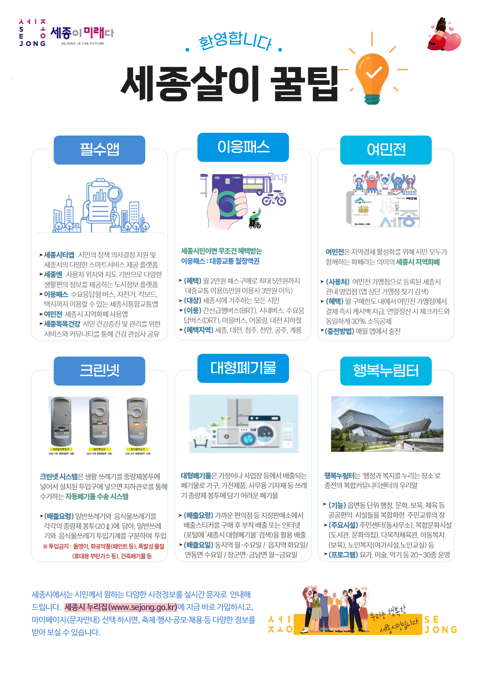 신규 전입세대의 행복한 세종살이를 지원합니다