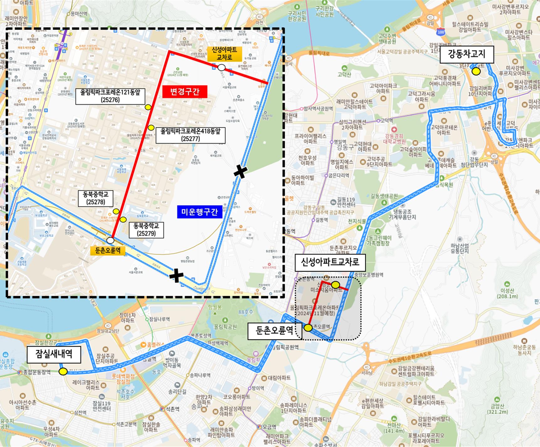 시내버스 3323번, 28일부터 올림픽파크포레온 단지 안으로 달린다