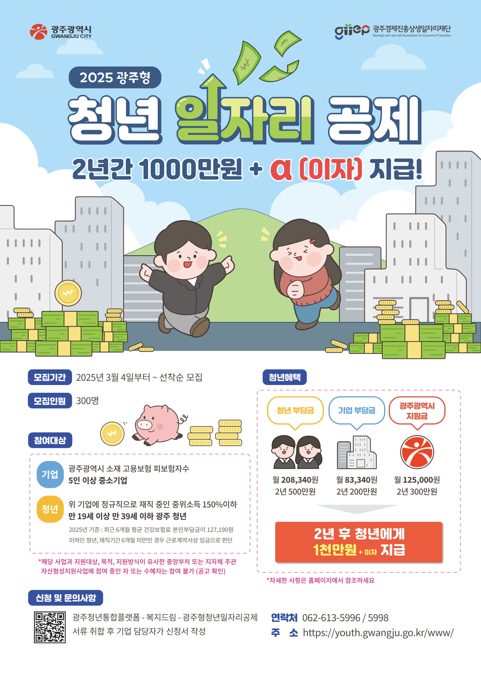 광주청년 500만원 모으면 1000만원 목돈 준다