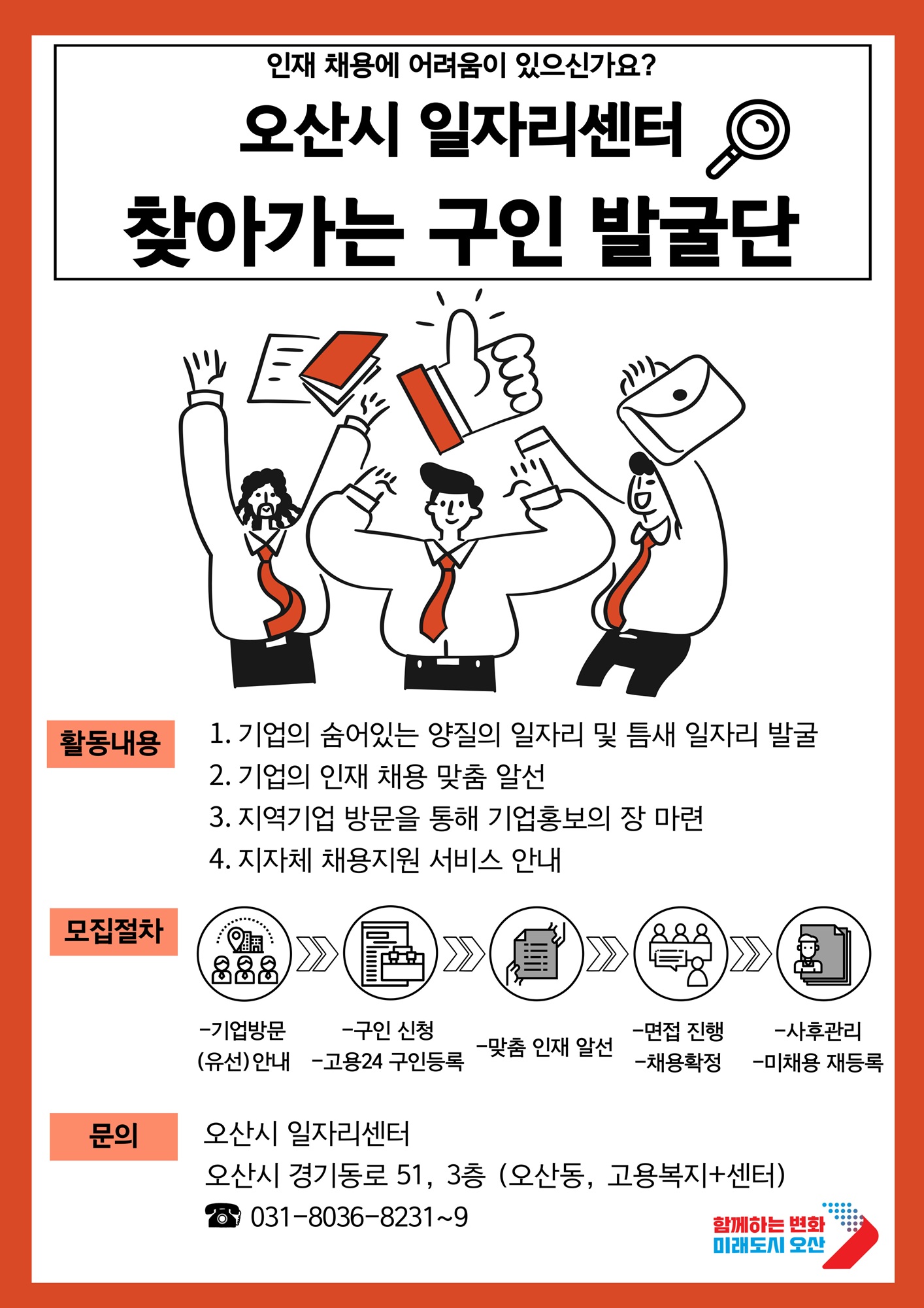 오산시,“ 찾아가는 구인발굴단 ”운영, 틈새 일자리 발굴로 맞춤형 알선 나선다