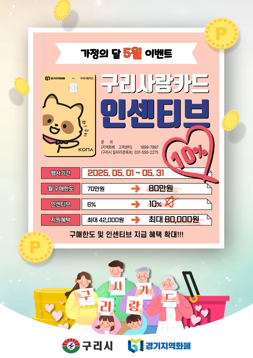 구리시, 5월 가정의 달 맞아 구리사랑상품권 인센티브 10% 확대 지원