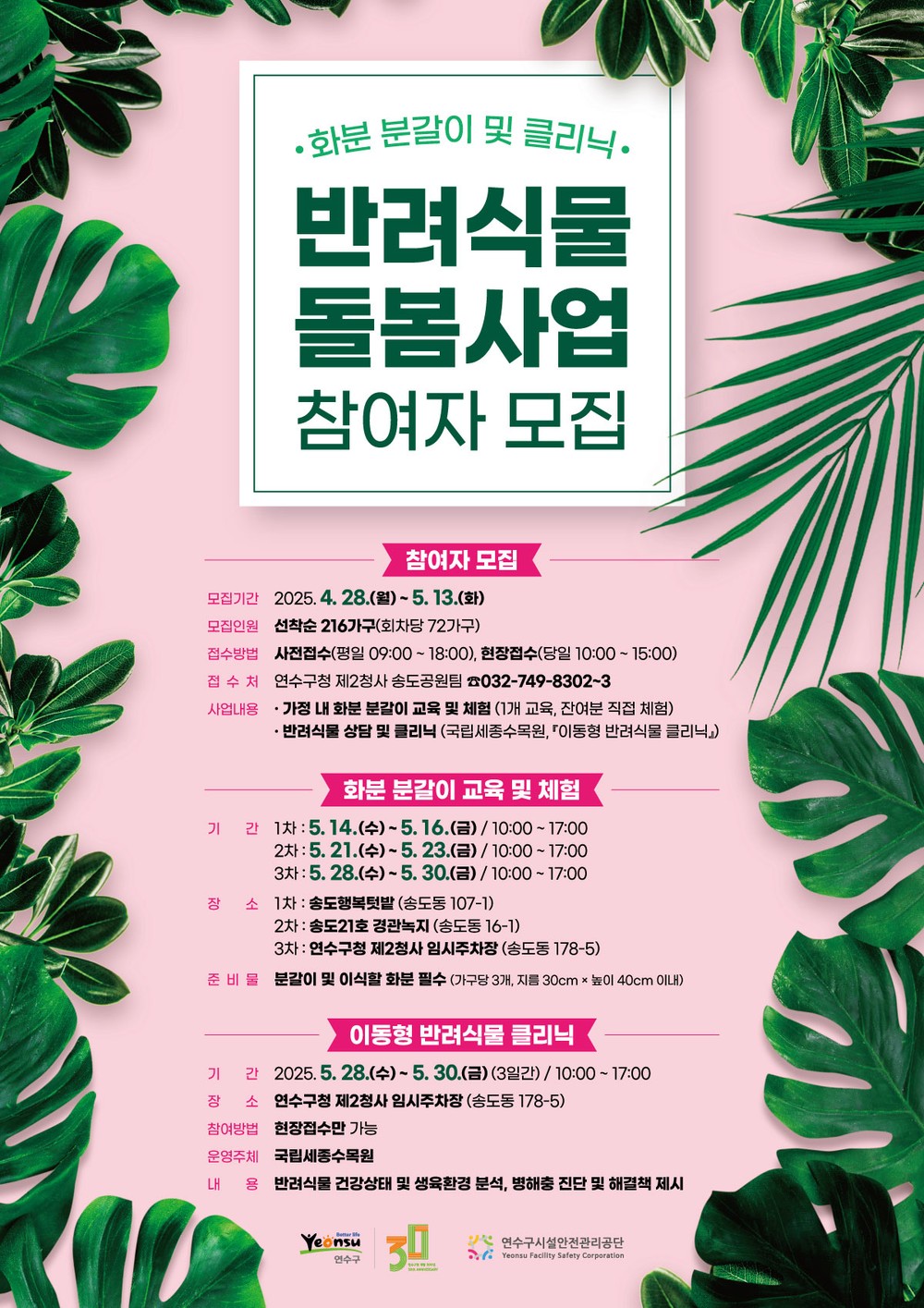 일상 속 자연을 키우다…연수구, ‘반려 식물 돌봄사업’ 참여자 모집