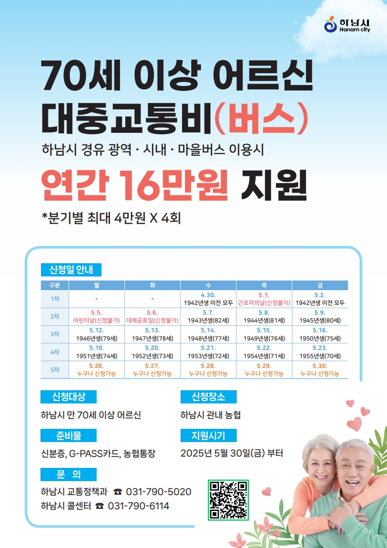 어르신 대중교통비 부담 덜어주는 통(通)하남 사업 … 4월 30일 출발
