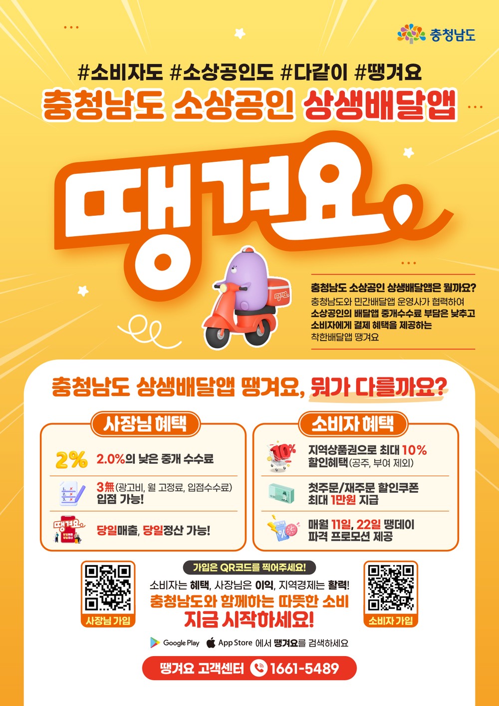 당진사랑상품권, 배달앱‘땡겨요’와 연동 지역 상권에 활력