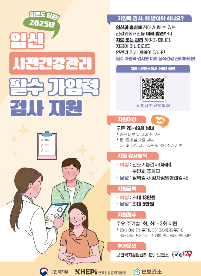 금산군보건소, 20~49세 주민 임신 사전 건강관리 지원 안내