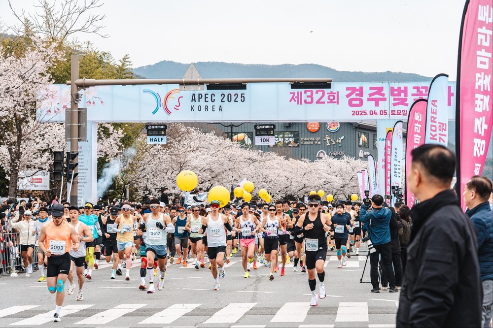 경주벚꽃마라톤, APEC 2025 성공 기원하며 1만5천여 명 참여 속 성황리 개최