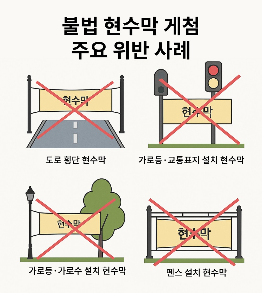 강진군, 불법 현수막 7월부터 적발 시 즉시 철거
