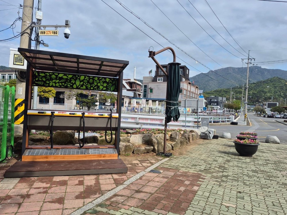 상주면, 상주은모래비치 입구 ‘모래털이 에어건’ 설치