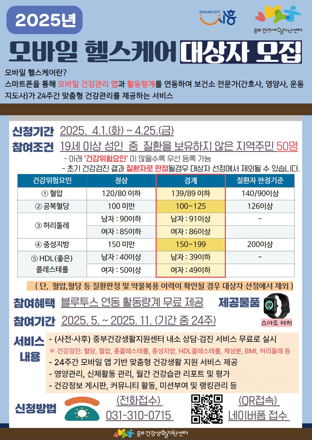 시흥시, ‘모바일 헬스케어 운영’ 참여자 모집