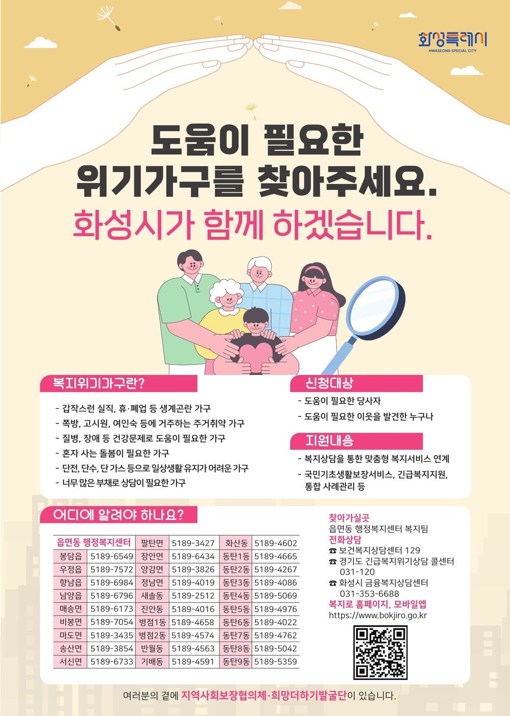 화성특례시, 시민참여형 위기가구 발굴 홍보 포스터 제작·배포