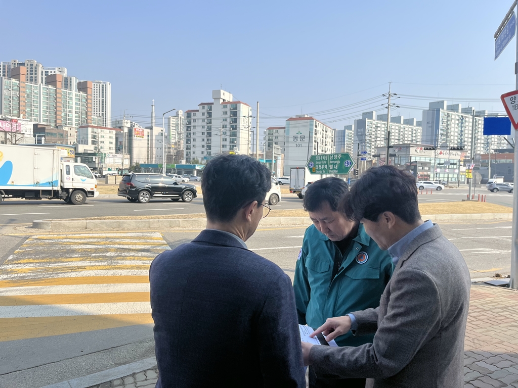 의정부시, 신평화로 중앙버스전용차로 운영 중단에 따른 현장 점검 실시