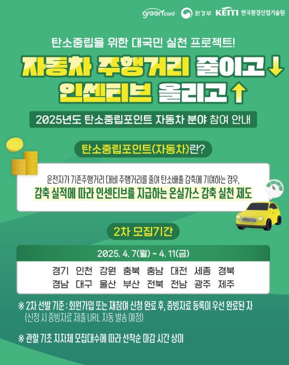 파주시, 자동차 탄소중립포인트제 2차 참여자 모집