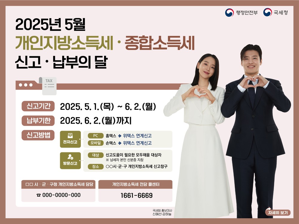 5월 1일부터 6월 2일까지 확정 신고 기간 운영