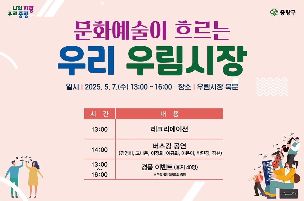 중랑구 전통시장과 골목형상점가, 지역 문화예술의 광장으로 탈바꿈한다