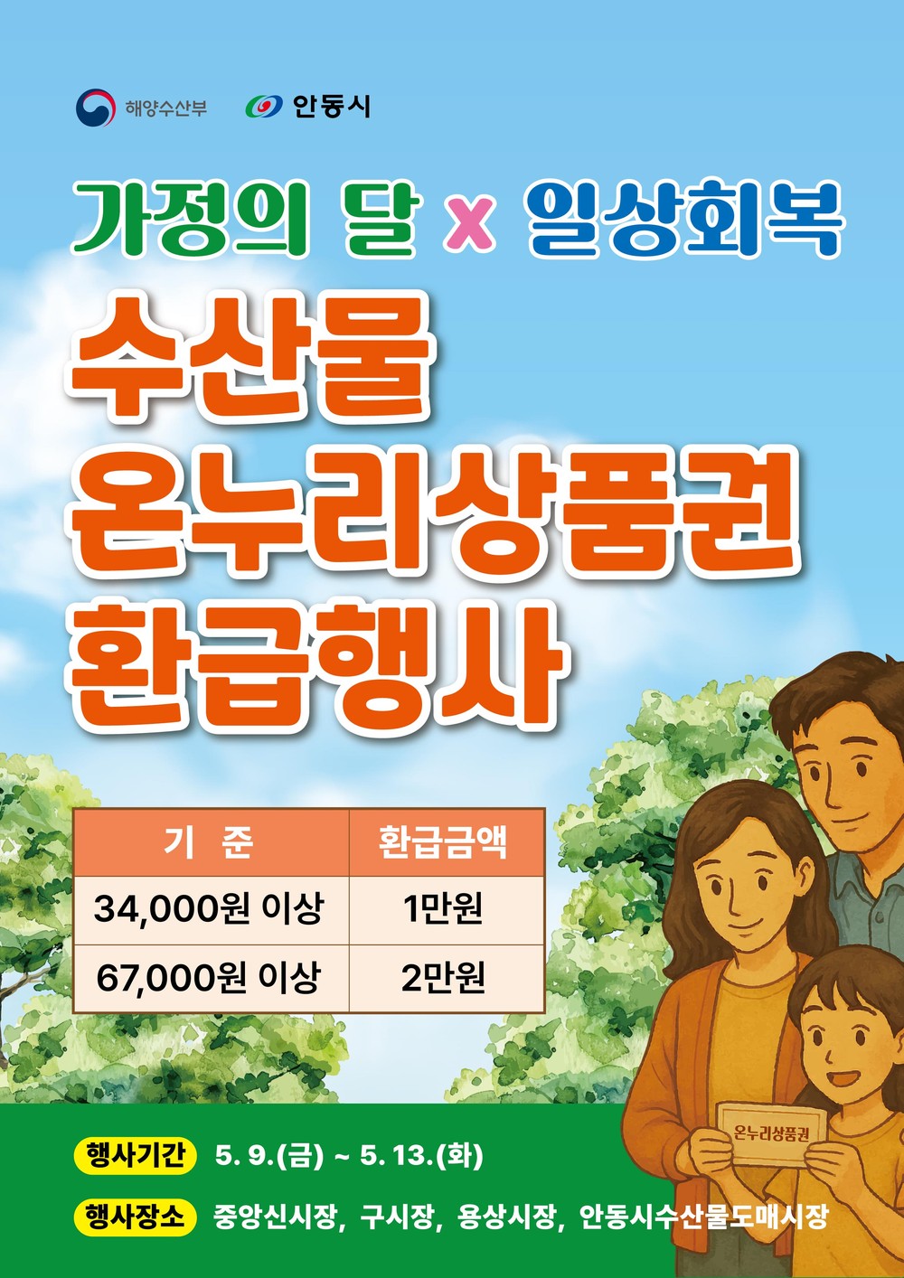 안동시, ‘수산물 온누리상품권 환급행사’ 진행