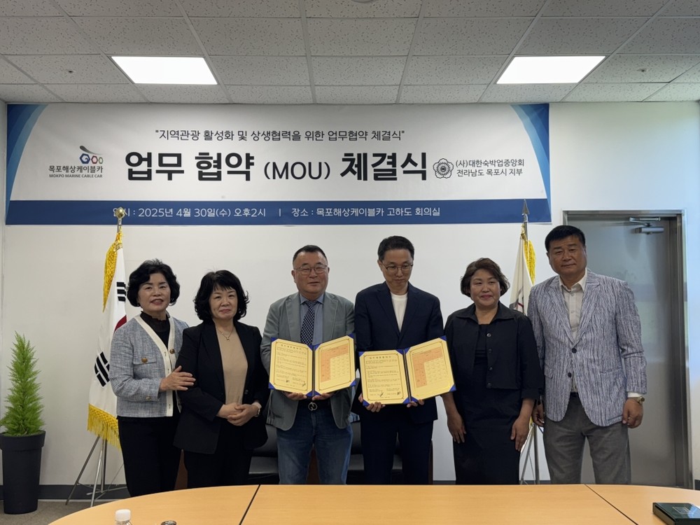 목포해상케이블카-대한숙박업중앙회 목포시지부, 제휴 협약 체결