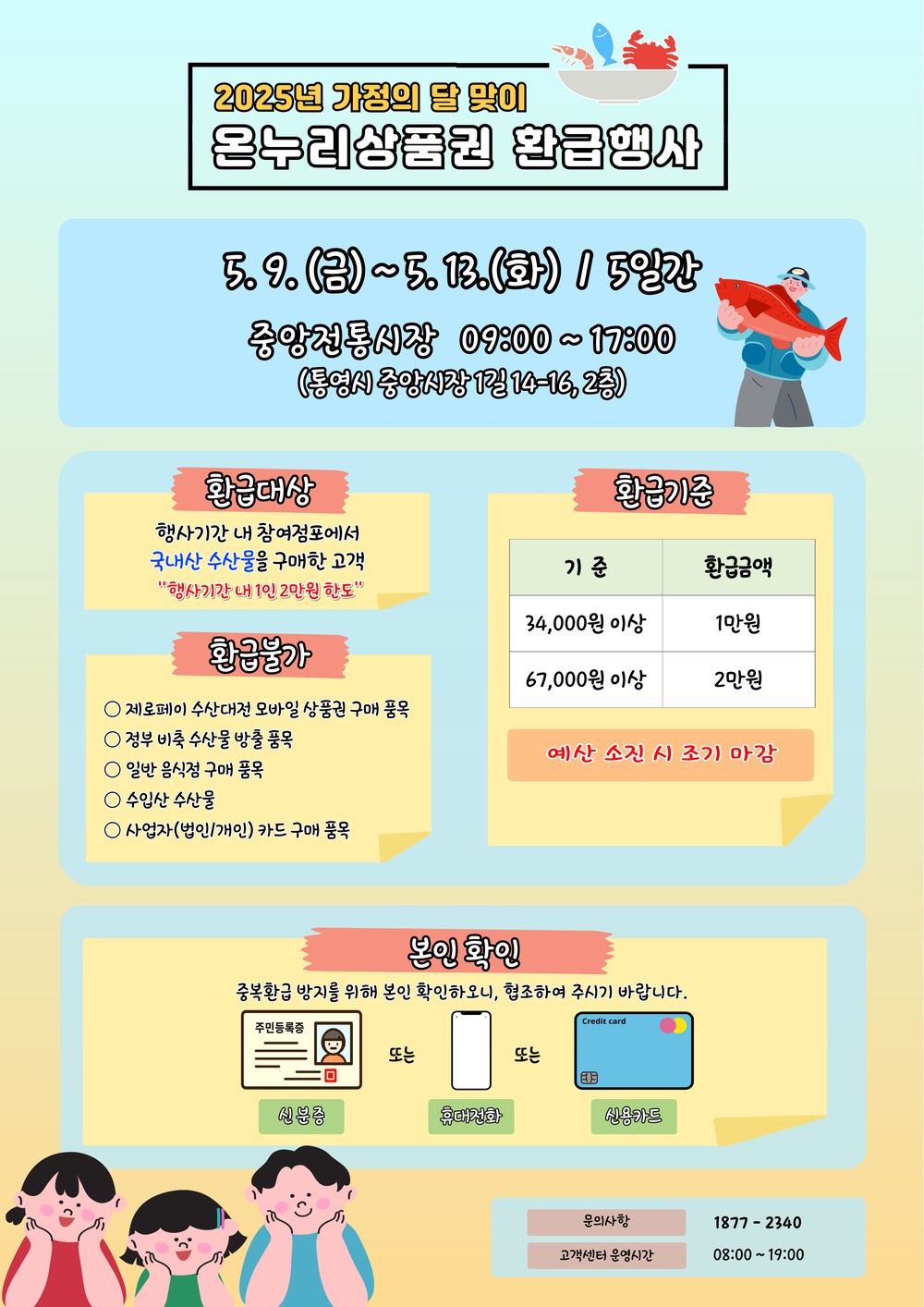 통영시, 가정의 달을 맞아 온누리상품권 환급행사 실시