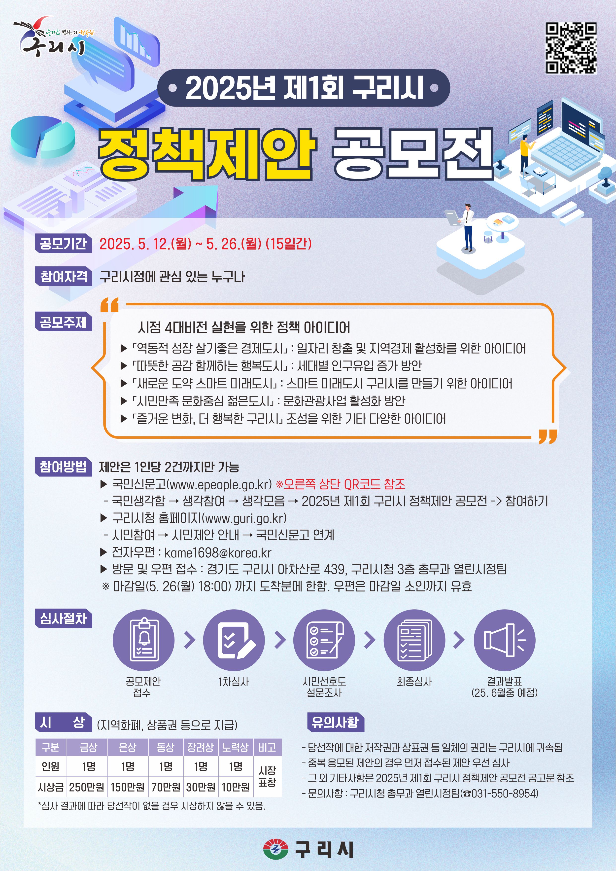 “내가 만드는 정책…” 구리시, 2025년 제1회 정책 제안 공모전 개최