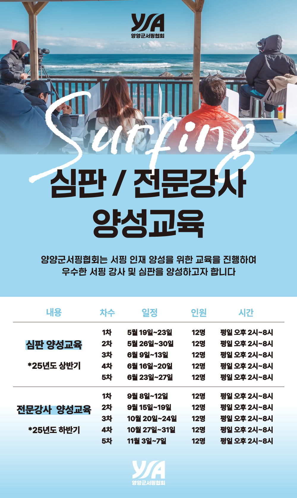 양양군, ‘나는 양양의 서핑강사다’ 서핑강사 인증 교육 실시