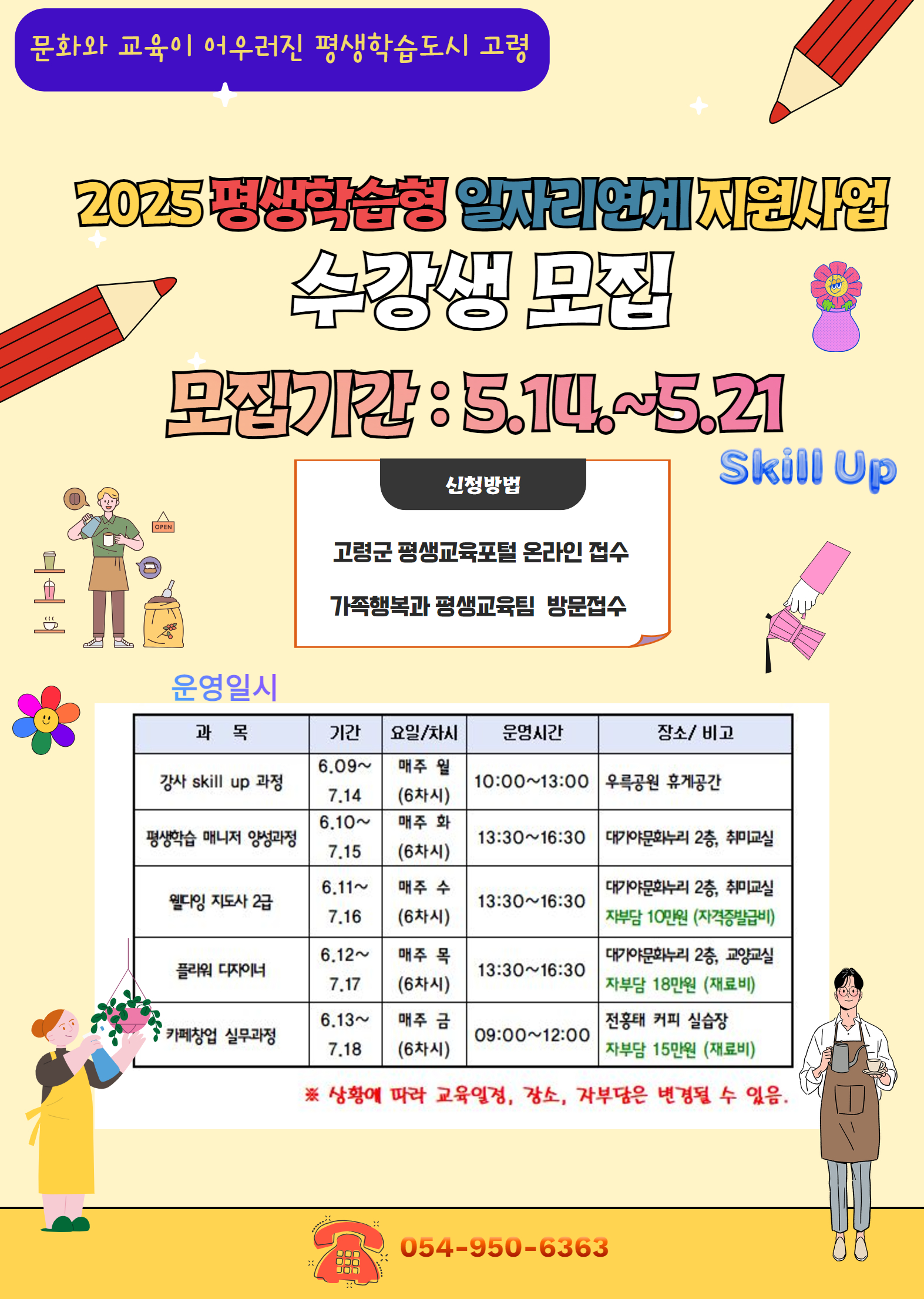 고령군, 2025년 평생학습형 일자리연계 지원사업 수강생 모집
