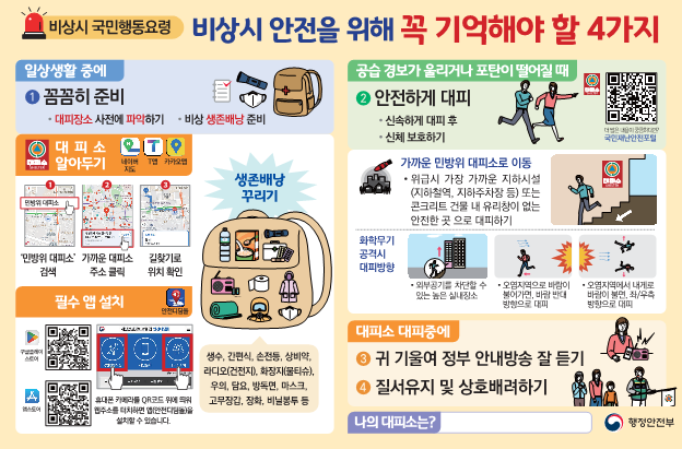 군포시, 비상시 국민행동요령 안내자료 제작·배부