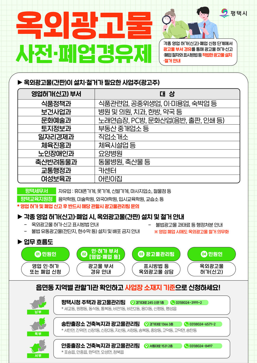 평택시, 옥외광고물 사전․폐업 경유제 강화 시행
