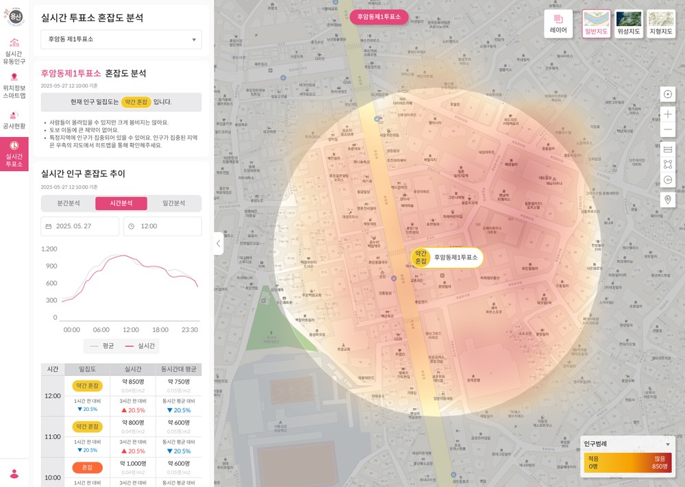 용산구, 제21대 대선 투표소 혼잡도 정보 서비스 제공
