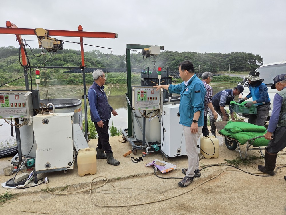 고창군, 친환경 단지 종자 소독 영농지도