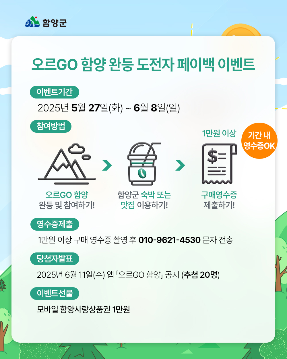 함양군, ‘오르GO 함양’ 참여자 1만명 돌파 기념 다양한 이벤트 진행