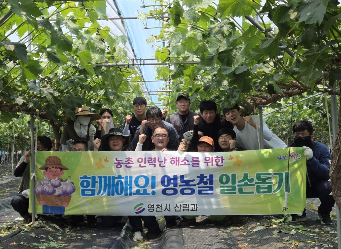 영천시 산림과, 영농철 맞이 농촌일손돕기 실시