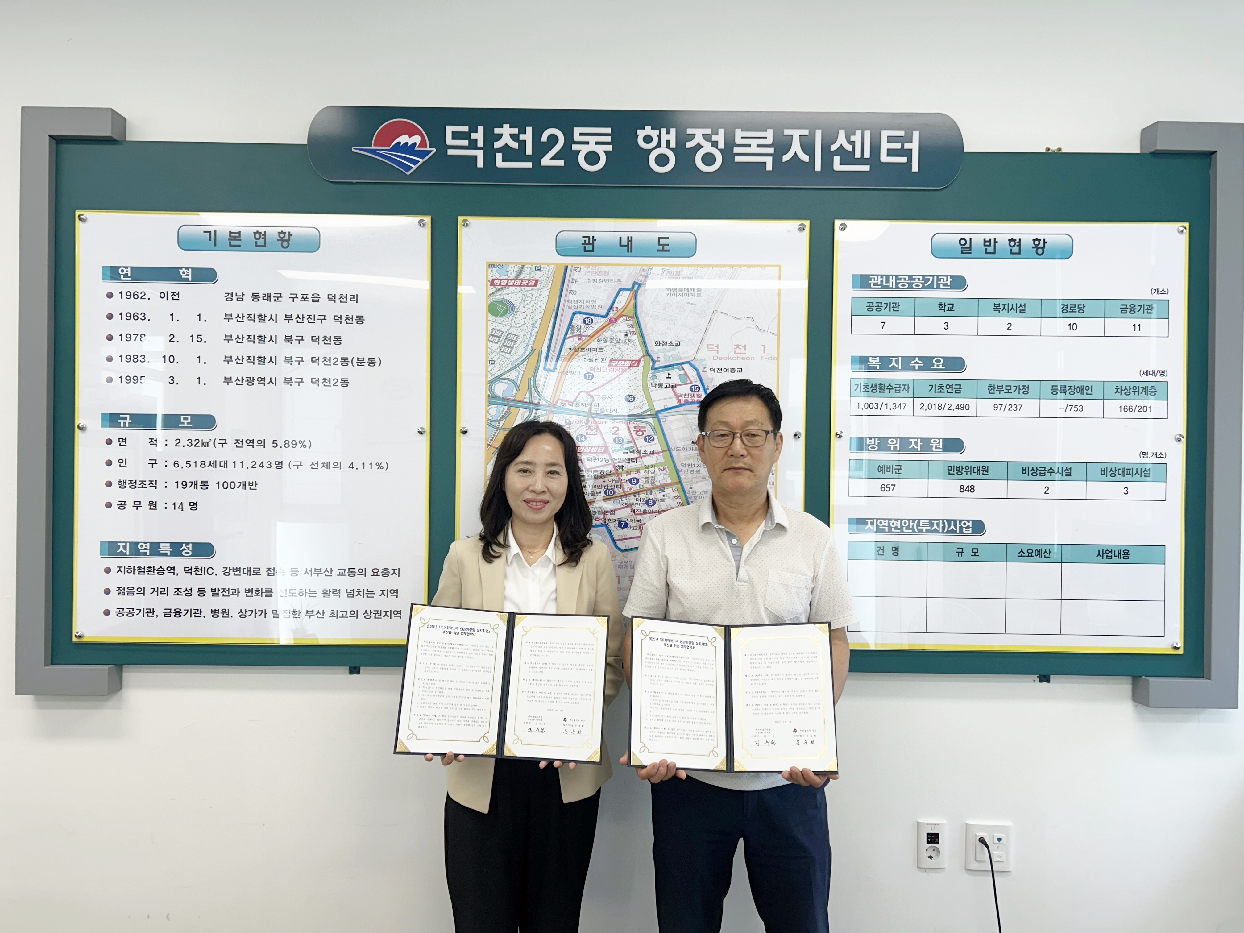 부산 북구 덕천2동, 주거취약가구 현관방충망 설치사업을 위한 업무협약 체결