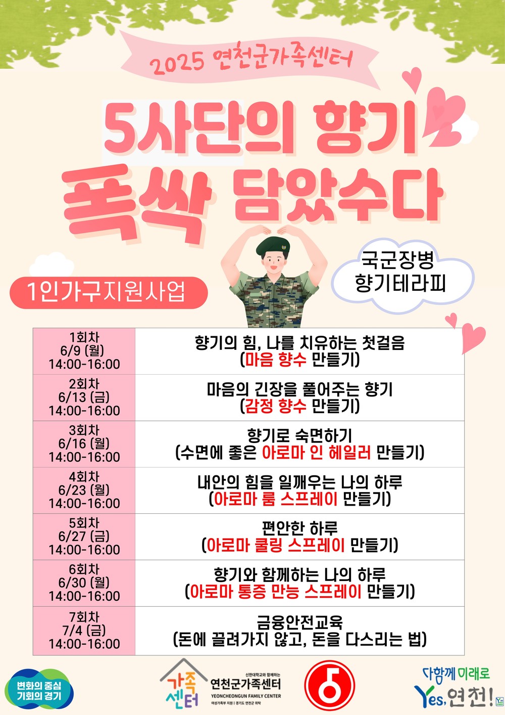 연천군가족센터, 군 장병 위한 아로마테라피 프로그램 시작