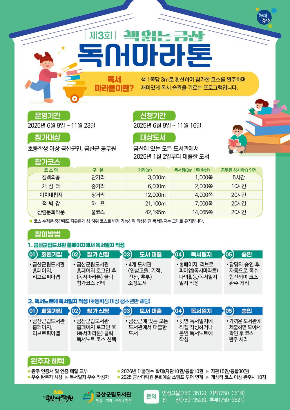 금산군, 2025년 책 읽는 금산 독서마라톤 시즌 3 운영