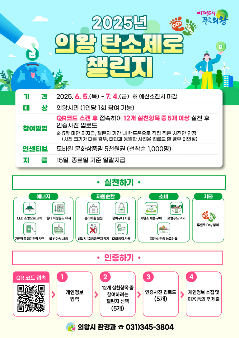의왕시, 2025년 탄소제로 챌린지 운영