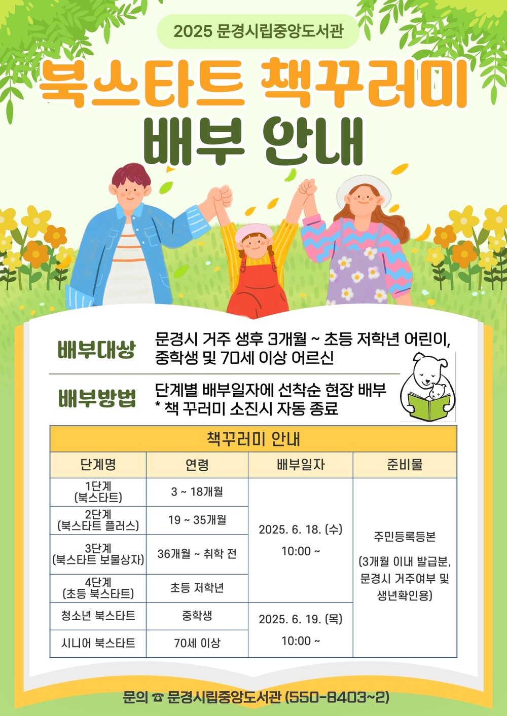 문경시립중앙도서관 2025년 북스타트 책꾸러미 배부