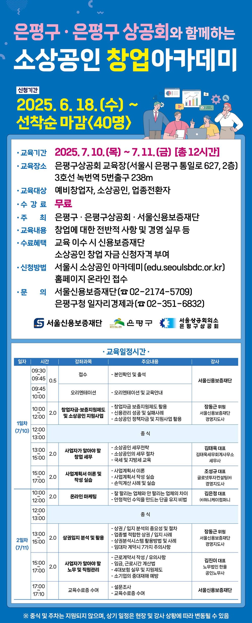 은평구, 소상공인 창업아카데미 개최