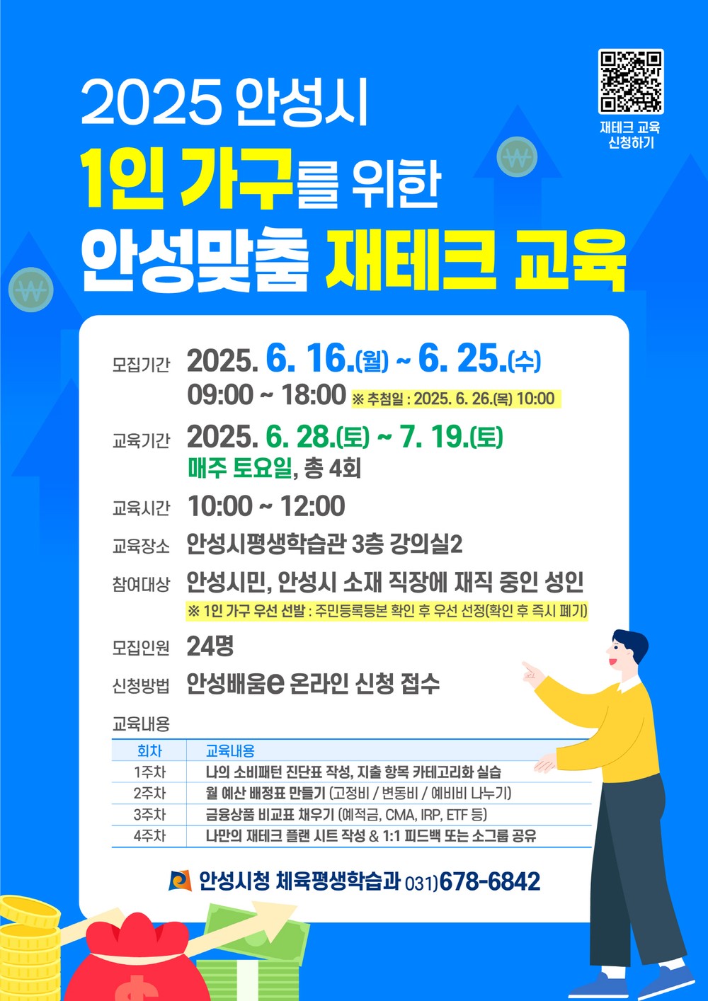 안성시, 1인 가구 위한 ‘안성맞춤 재테크 교육’ 운영