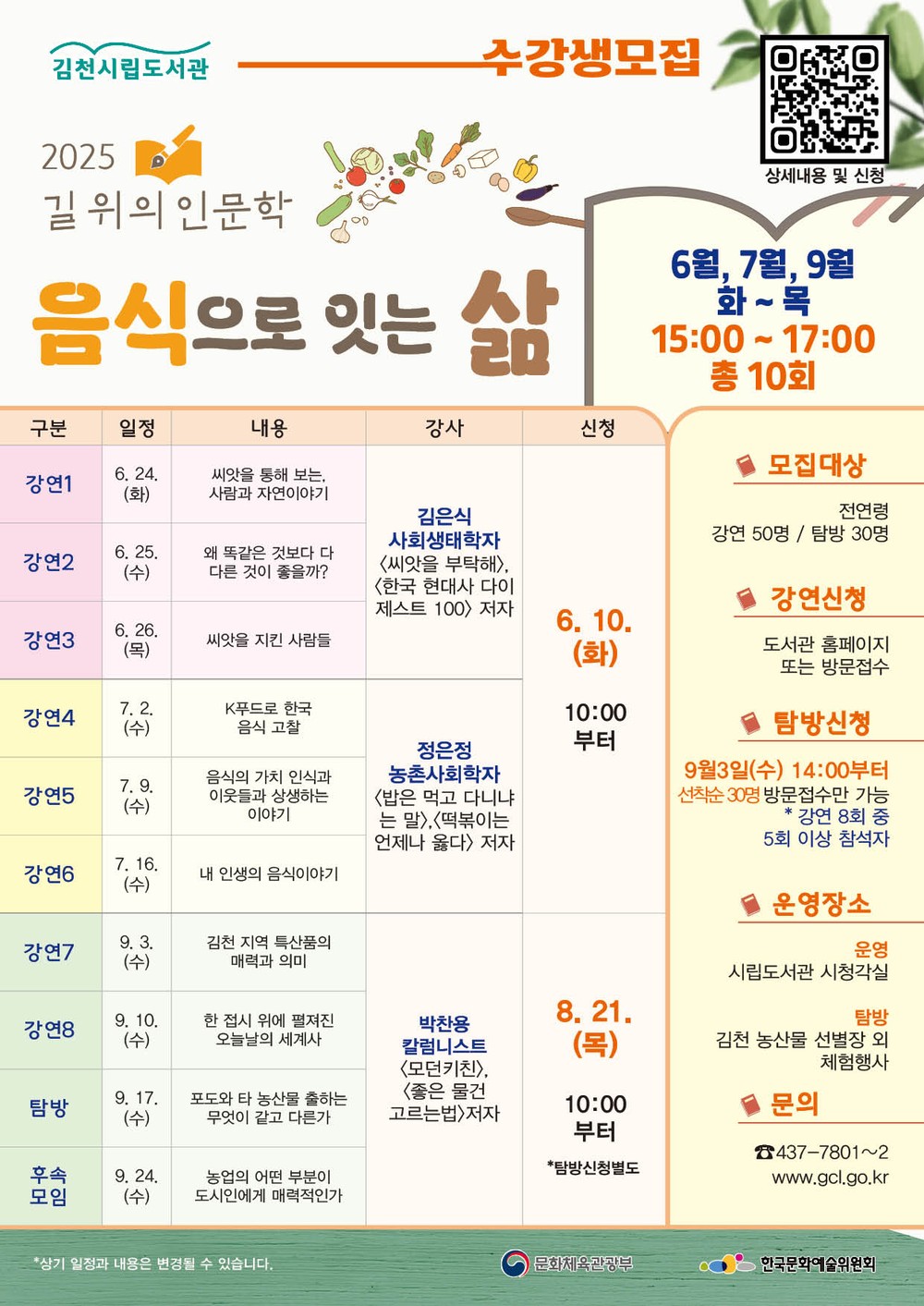 김천시립도서관, 자연과 사람, 음식으로 잇다!