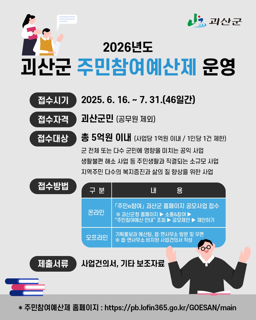 괴산군, 2026년 주민참여예산제도 운영
