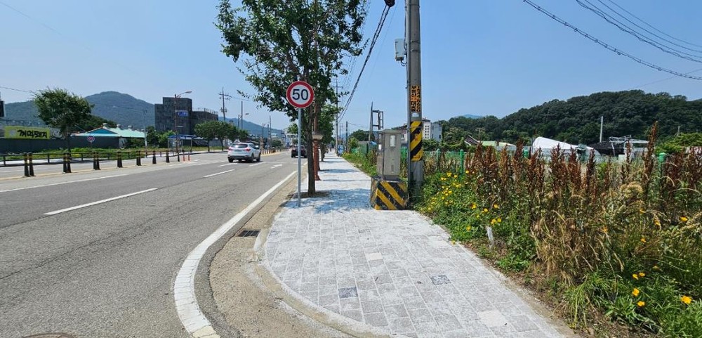 예산군, 덕산면 주요도로 군도12호선 인도 정비 완료