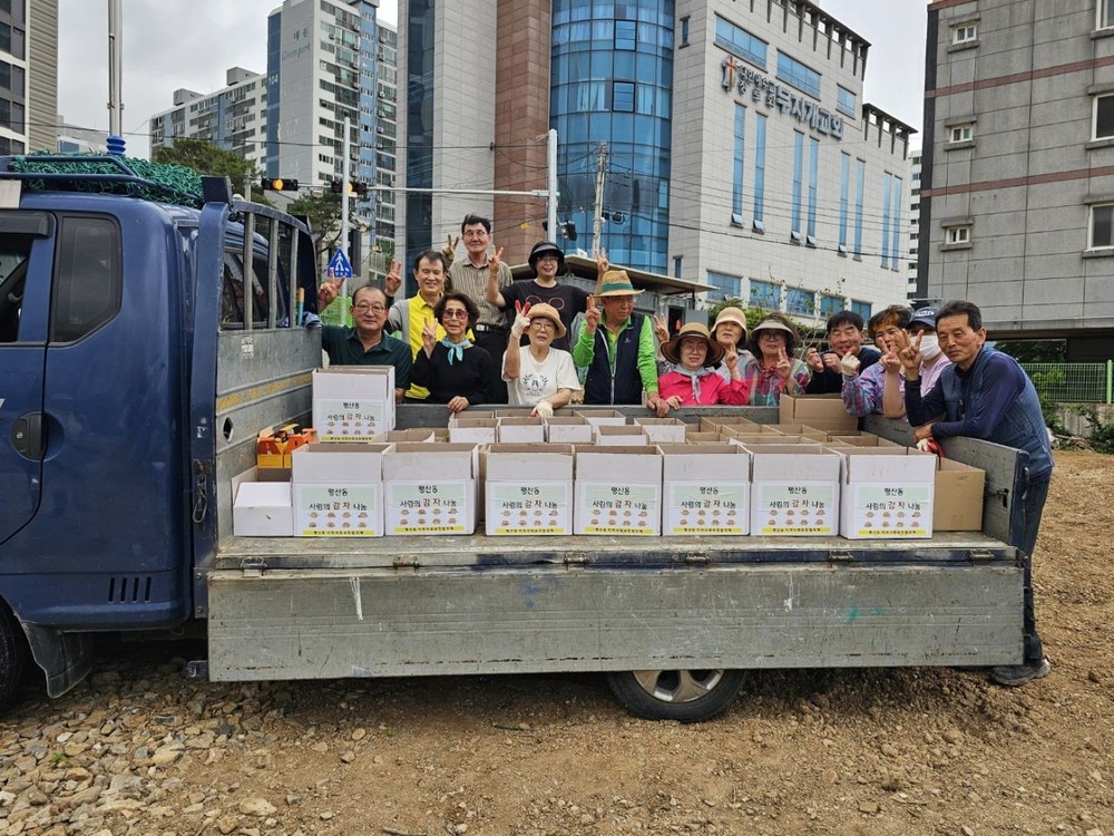 평산동, 십시일반 텃밭가꾸기 감자 수확