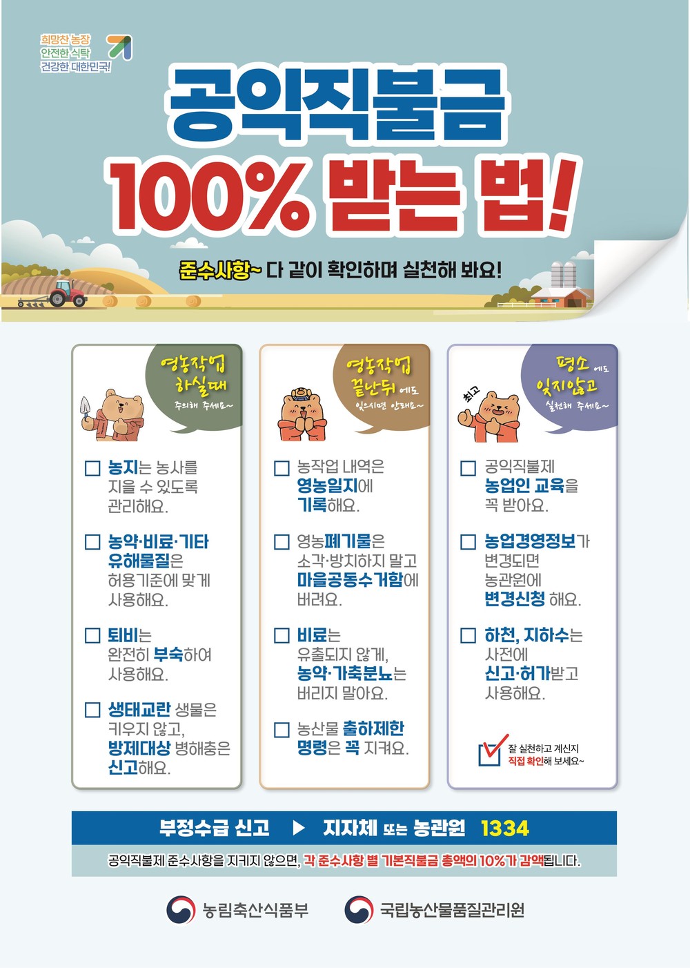 여수 농관원, 공익직불제 준수사항 이행 여부 점검