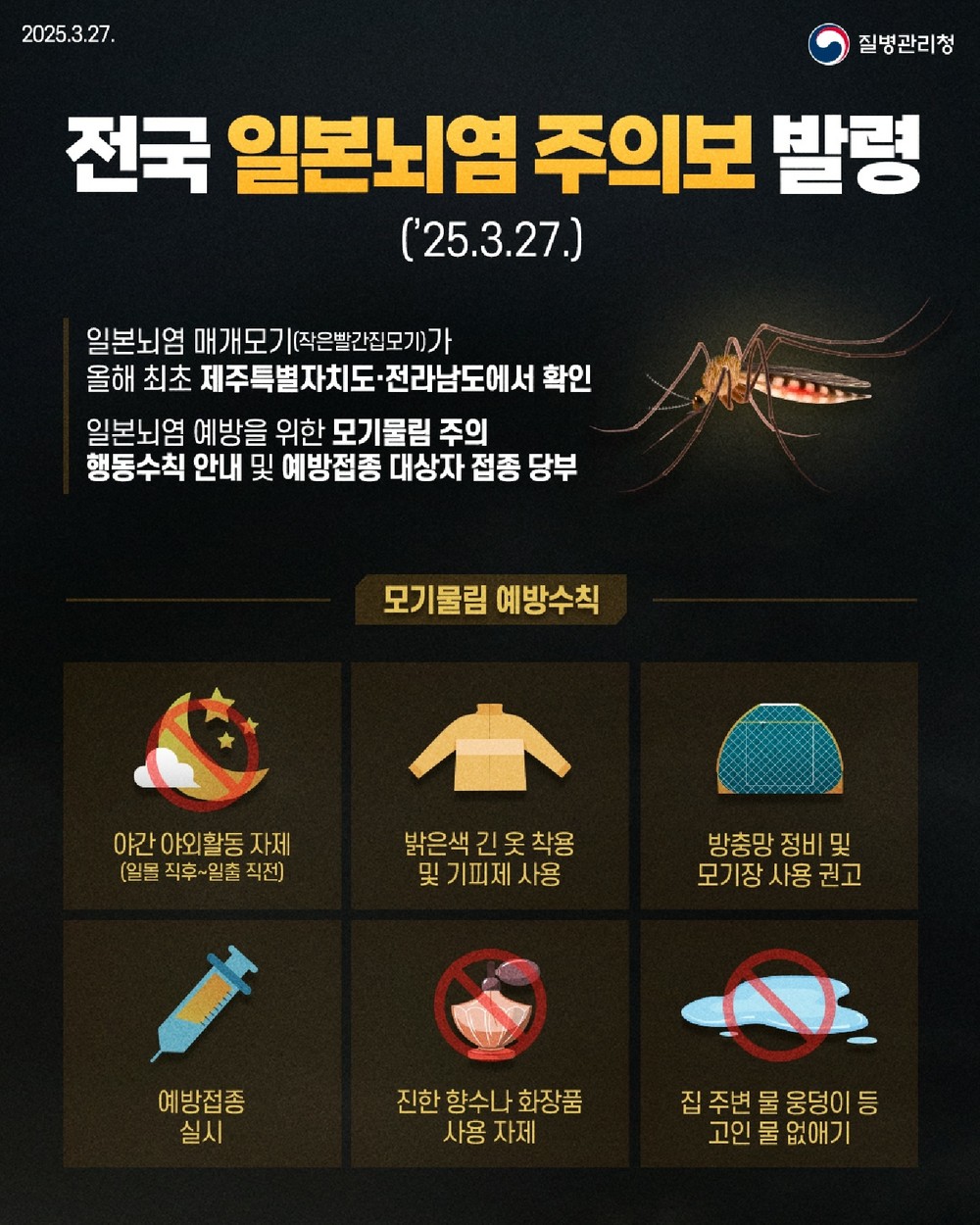 영천시, 도내 첫 일본뇌염 매개모기 확인에 따른 예방접종 당부