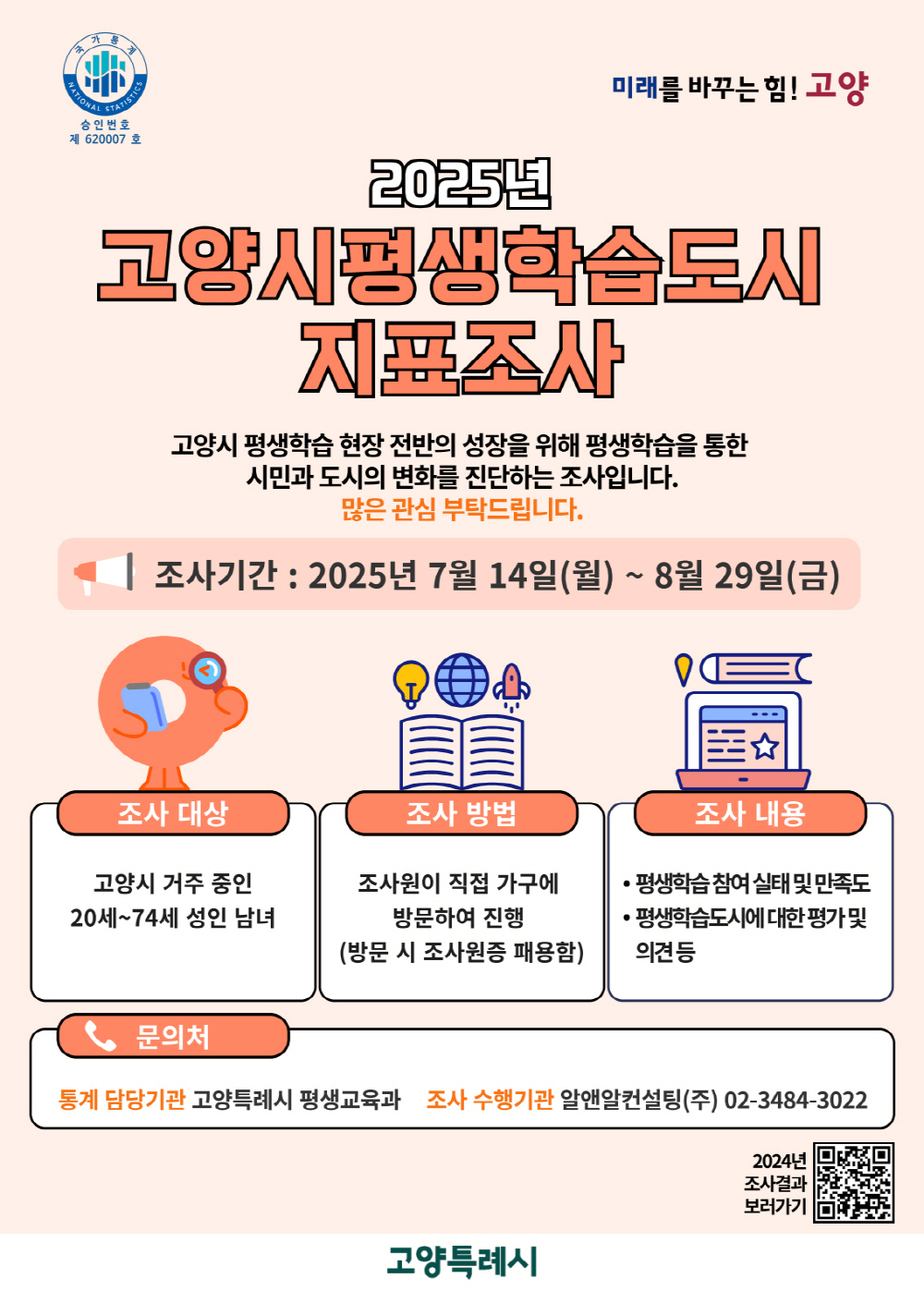 고양시, 2025년 ‘고양시평생학습도시지표조사’ 실시
