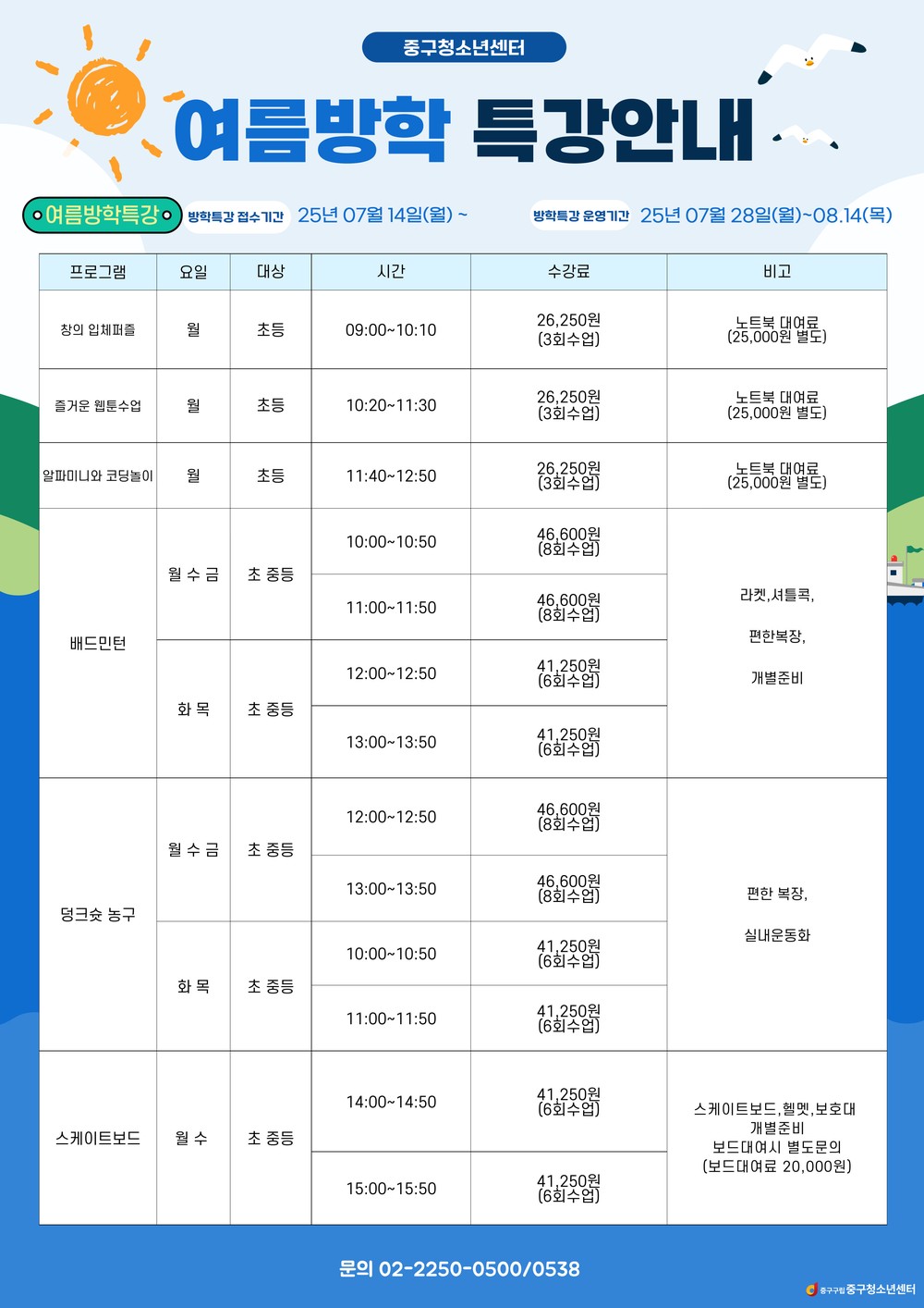 서울 중구, 여름방학 맞아 청소년 특강 마련…코딩부터 스포츠까지