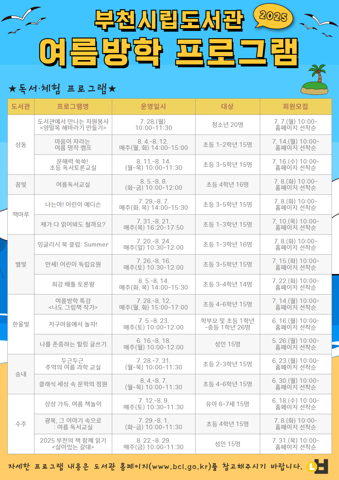 도서관별 특색 있는 행사 및 대출 이벤트 다채롭게 마련